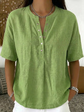 Load image into Gallery viewer, Women's Solid Color Loose-Fit Short-Sleeve Pullover Top
