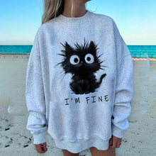 Load image into Gallery viewer, Women's Cute Kitten Graphic Sweatshirt