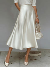 Load image into Gallery viewer, Women's Satin Solid Color Mid-Length Skirt – Slight Stretch