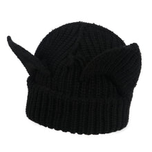 Load image into Gallery viewer, Women’s Thickened Acrylic Knitted Hat with Devil Ears | Cozy Beanie
