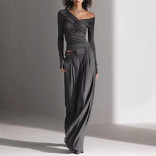 Load image into Gallery viewer, Women's Long-Sleeve Pullover Top & Loose Pants Set – Casual 2-Piece Outfit