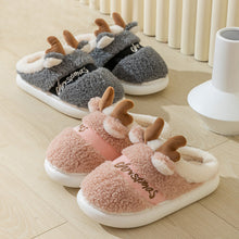 Load image into Gallery viewer, Christmas Shoes Winter Home Slippers Elk Soft Cozy Bedroom Slipper Slip On House Shoes