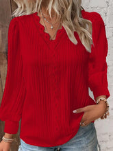 Load image into Gallery viewer, Women’s Lace-Trim V-Neck Blouse