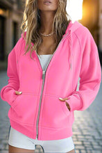 Load image into Gallery viewer, Women’s Zip Up Crop Sweatshirt – Fleece Lined Casual Hoodie