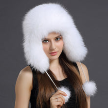 Load image into Gallery viewer, Women’s Korean Fox Fur Lei Feng Hat – Warm Winter Ear Protection Hat