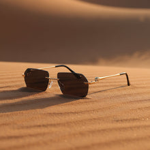 Load image into Gallery viewer, Gold Frame Cheetah Rimless Sunglasses – INS Hip-Hop Style