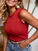 Load image into Gallery viewer, Women's Ribbed Stretchy Sleeveless Tank Top – Wide Strap Crew Neck