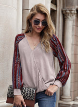 Load image into Gallery viewer, Two Tone Surplice V Neck Sweater