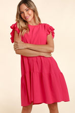 Load image into Gallery viewer, Full Size Smocking Ruffle Short Sleeve Dress with Pockets For Women – Flattering Smocked Dress, Ruffle Short Sleeve Dress, Practical Pocketed Dress, Chic Ruffle Dress, Smocked Waist Dress, Stylish Short Sleeve Dress