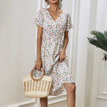 Load image into Gallery viewer, V-Neck Floral Print A-Line Satin Maxi Dress | 8 Colors
