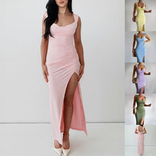 Load image into Gallery viewer, Slim Sleeveless Slit Dress With Back Tie Design Fashion Temperament Dresses For Women Clothing