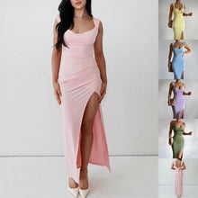Load image into Gallery viewer, Slim Sleeveless Slit Dress With Back Tie Design Fashion Temperament Dresses For Women Clothing