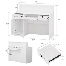 Load image into Gallery viewer, Natural White Corner Computer Desk with Hutch and Storage