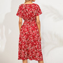 Load image into Gallery viewer, V-Neck Floral Print A-Line Satin Maxi Dress | 8 Colors