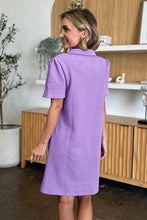 Load image into Gallery viewer, Double Take Full Size Texture Collared Neck Short Sleeve Dress Textured Dress For Women