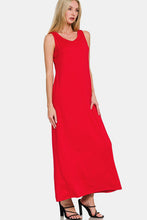 Load image into Gallery viewer, Scoop Neck Wide Strap Tank Dress For Women – Simple, Versatile, Flattering Fit with Comfortable Wide Straps and Feminine Scoop Neckline