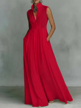 Load image into Gallery viewer, Women's French-Style High-Waist Midi Dress with Ribbon Tie