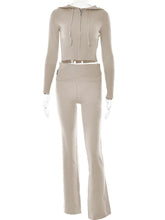 Load image into Gallery viewer, Hoodie Suit Women Leisure Sexy Zip Long Sleeve Sweater And High Waist Long Pants Set
