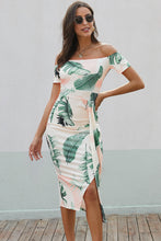 Load image into Gallery viewer, Charming Printed Off-Shoulder Midi Dress with Slit Classy & Feminine Look