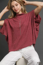 Load image into Gallery viewer, Umgee Textured Mock Neck Relaxed Top