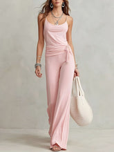 Load image into Gallery viewer, Women's Solid Color Sleeveless Top & Pants Two-Piece Set