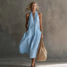 Load image into Gallery viewer, Women's Retro V-Neck Slip Dress – Loose Fit Sleeveless