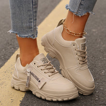 Load image into Gallery viewer, Women’s Lace‑Up Side‑Zipper Sports Sneakers