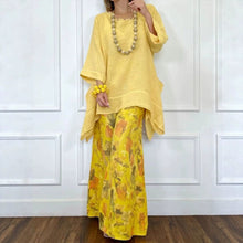 Load image into Gallery viewer, Irregular Hem Drop-Shoulder Top & Wide-Leg Pants Set | 3 Colors