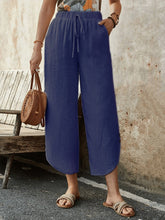 Load image into Gallery viewer, 🌿 Women's Cotton-Linen Cropped Drawstring Pants