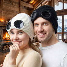 Load image into Gallery viewer, Wool Knit Hat with Windproof Glasses & Ear Protection