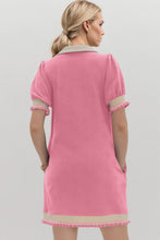 Load image into Gallery viewer, Trendy Contrast Short Sleeve Mini Dress Soft & Comfortable Casual Dress for Women