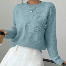 Load image into Gallery viewer, Women's Elegant Floral Sweater - Crew Neck Long Sleeve Casual Pullover