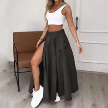 Load image into Gallery viewer, Women’s Cropped Vest & High-Waisted Slit Skirt Matching Set