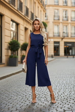 Load image into Gallery viewer, Women's Belted V-Neck Short Sleeve Straight-Leg Jumpsuit – 6 Colors S–2XL