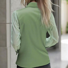 Load image into Gallery viewer, Women's Elegant Satin Blouse With Mesh Sleeves