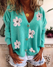 Load image into Gallery viewer, Women’s V Neck Crochet Cardigan