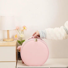 Load image into Gallery viewer, Round Smart LED Makeup Bag - Mirror Lights Travel Organizer