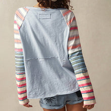 Load image into Gallery viewer, Women's Striped Long Sleeve Top Round Neck Pullover