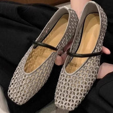 Load image into Gallery viewer, Women's Woven Square Toe Slip-On Pumps – Retro Roman Low Heel