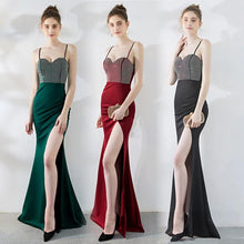 Load image into Gallery viewer, One-shoulder Banquet Temperament Mermaid Dress Suspenders