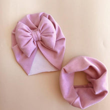Load image into Gallery viewer, Baby Cotton Hat Autumn Winter Children Scarf Hat Sets Bowknot Ear Baby Girl Boy Warm Beanies Cap Neck Warmer Scarf Fleece Balaclava Hood Ski Mask Cold Weather Face Mask Neck Warmer Winter Nose Warmer