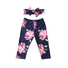 Load image into Gallery viewer, Baby Girls Floral Printed Elastic Waist Big Flower Bottoms Leggings Pants Toddler Trousers With Bow In Set For Girls And Baby and Newborn Baby