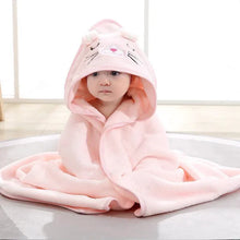 Load image into Gallery viewer, Baby Hooded Bath Towels Cartoon Animal Newborn Soft Towel Blanket Toddler Bathrobe Warm Sleeping Swaddle Wrap for Boys Girls