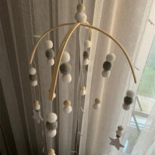 Load image into Gallery viewer, Baby Nordic Wooden Beads Wind Chimes with Wool Balls Nursery Mobile Crib Bed Bell Baby Bedroom Ceiling Wooden Beads Wind Chime Hanging Newborn Baby Bed Hanging Wind-bell Crib Tent Kids Room Decorations Ornaments