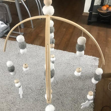 Load image into Gallery viewer, Baby Nordic Wooden Beads Wind Chimes with Wool Balls Nursery Mobile Crib Bed Bell Baby Bedroom Ceiling Wooden Beads Wind Chime Hanging Newborn Baby Bed Hanging Wind-bell Crib Tent Kids Room Decorations Ornaments