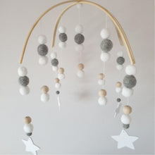Load image into Gallery viewer, Baby Nordic Wooden Beads Wind Chimes with Wool Balls Nursery Mobile Crib Bed Bell Baby Bedroom Ceiling Wooden Beads Wind Chime Hanging Newborn Baby Bed Hanging Wind-bell Crib Tent Kids Room Decorations Ornaments