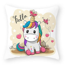 Load image into Gallery viewer, Baby Shower Unicorn Pillow Case Decorative Cute Pillowcase Pillow Protector Cushion Girl Unicorn Flowers Rose Pillow Case Sofa Bed Pillow Cover Prefect Gifts For Kids Party 45x45CM