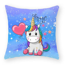 Load image into Gallery viewer, Baby Shower Unicorn Pillow Case Decorative Cute Pillowcase Pillow Protector Cushion Girl Unicorn Flowers Rose Pillow Case Sofa Bed Pillow Cover Prefect Gifts For Kids Party 45x45CM