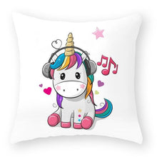 Load image into Gallery viewer, Baby Shower Unicorn Pillow Case Decorative Cute Pillowcase Pillow Protector Cushion Girl Unicorn Flowers Rose Pillow Case Sofa Bed Pillow Cover Prefect Gifts For Kids Party 45x45CM
