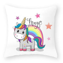 Load image into Gallery viewer, Baby Shower Unicorn Pillow Case Decorative Cute Pillowcase Pillow Protector Cushion Girl Unicorn Flowers Rose Pillow Case Sofa Bed Pillow Cover Prefect Gifts For Kids Party 45x45CM